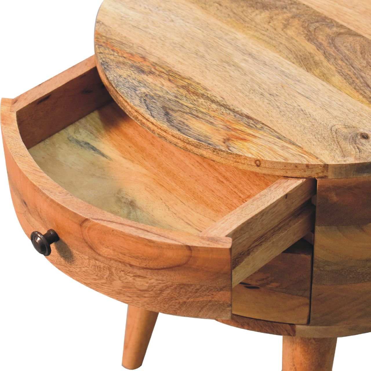 Szafka nocna Artisan IN3602 – lite drewno mango, wykończenie dębowe - obrazek 6