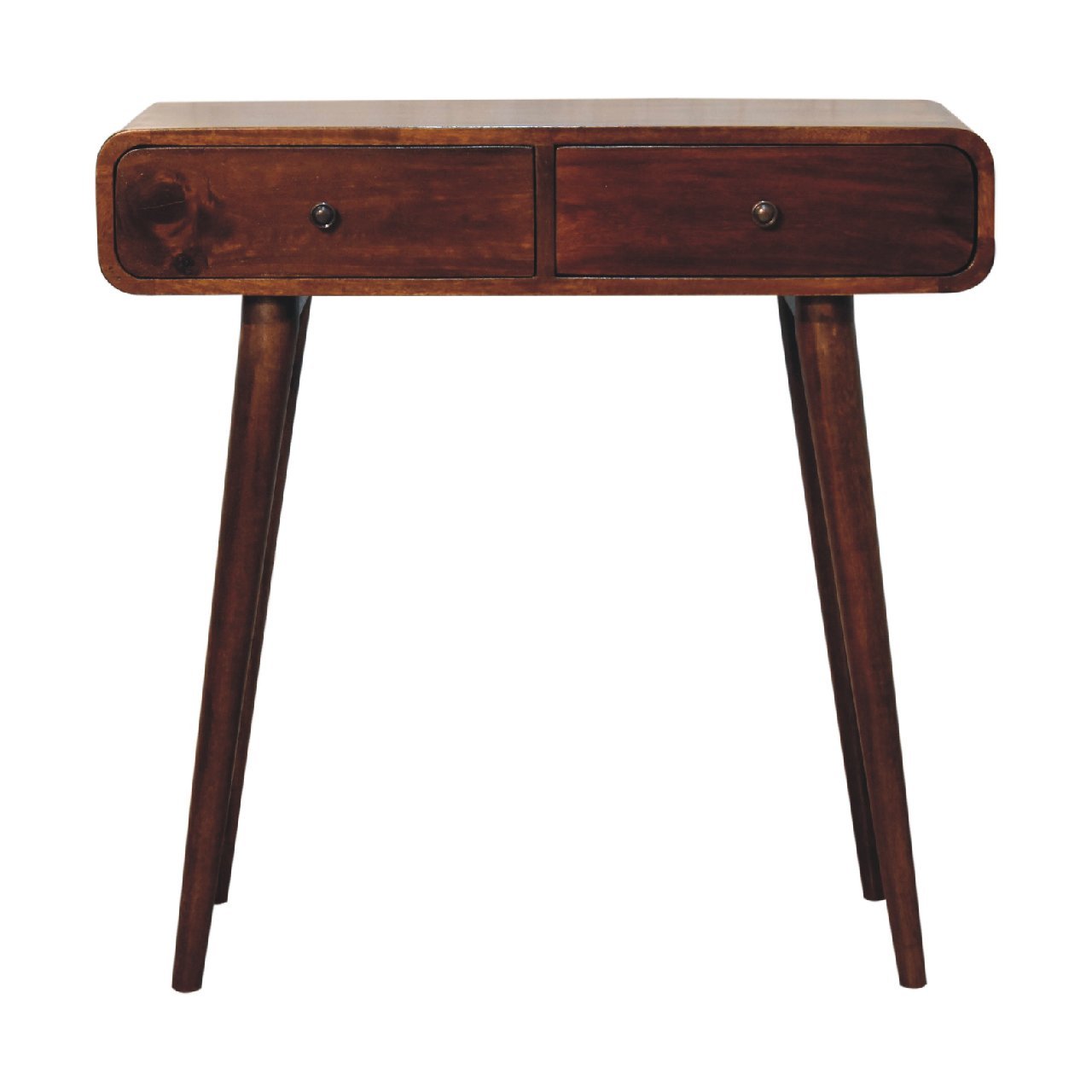 Konsola z litego drewna mango – kasztanowa, 80 cm — model IN3605
