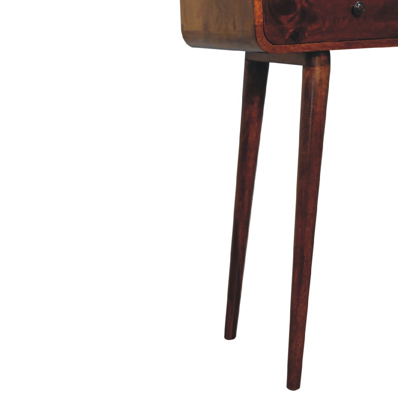 Konsola z litego drewna mango – kasztanowa, 80 cm — model IN3605 - obrazek 7