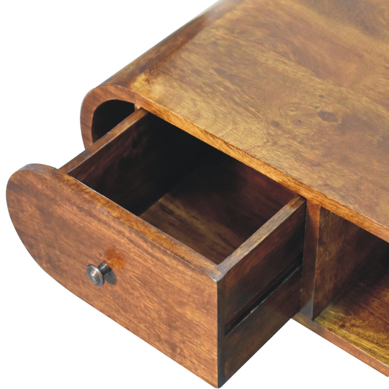 Szafka RTV z litego drewna mango – kasztanowa, 100 cm — model IN3607 - obrazek 6