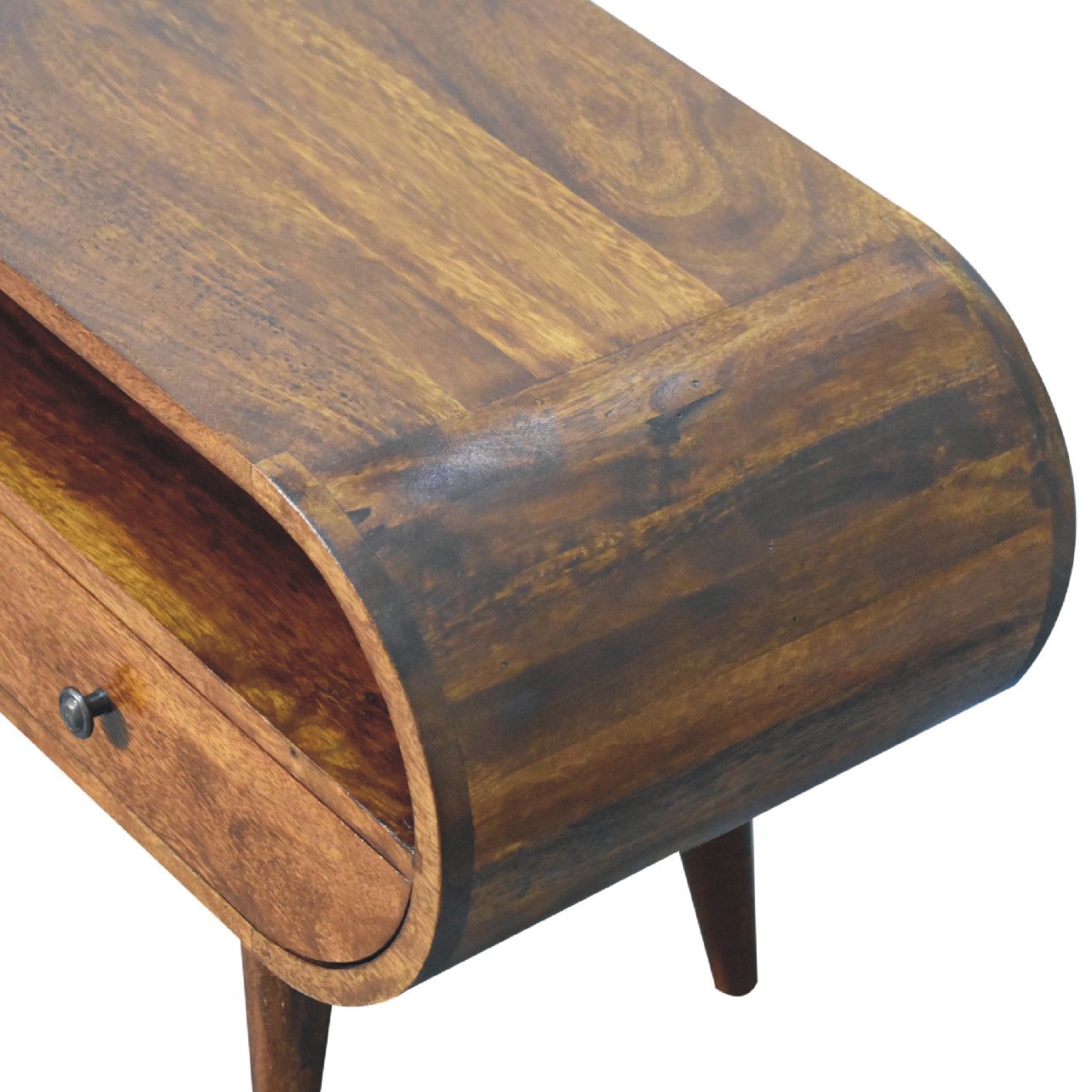 Szafka RTV z litego drewna mango – kasztanowa, 90 cm — model IN3608 - obrazek 5