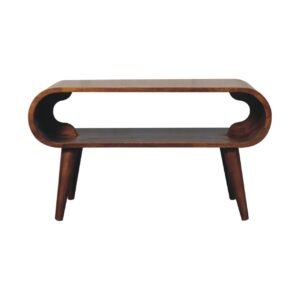 Stolik kawowy Artisan IN3609 – lite drewno mango, wykończenie kasztanowe