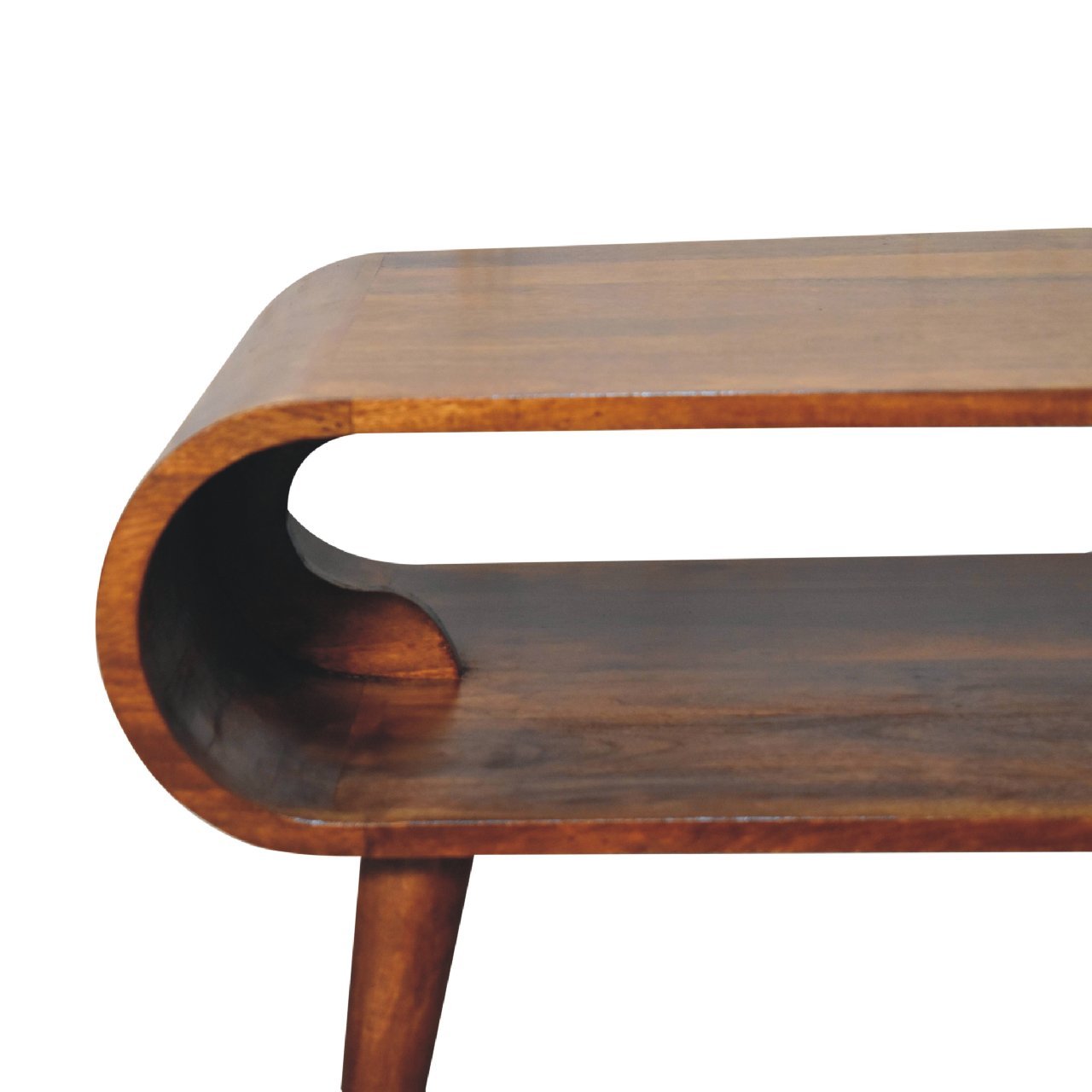 Stolik kawowy Artisan IN3609 – lite drewno mango, wykończenie kasztanowe - obrazek 4