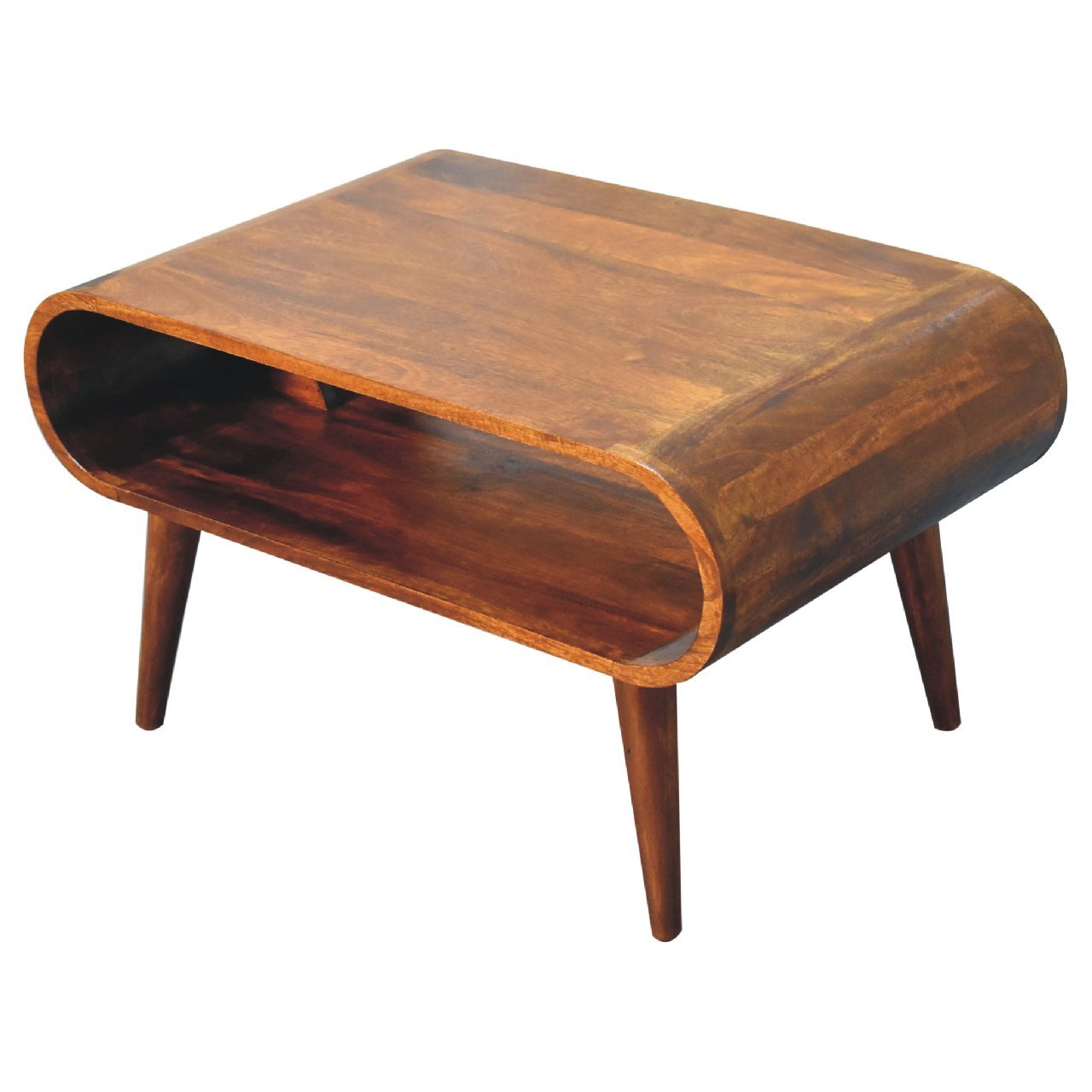 Stolik kawowy Artisan IN3609 – lite drewno mango, wykończenie kasztanowe - obrazek 6