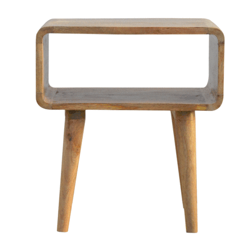 Szafka nocna z litego drewna mango – dębowa, 45 cm — model IN361 - obrazek 8