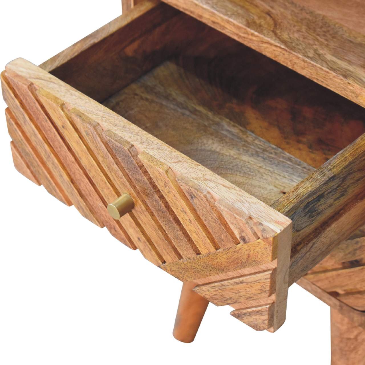 Szafka nocna Artisan IN3614 – lite drewno mango, wykończenie dębowe - obrazek 5