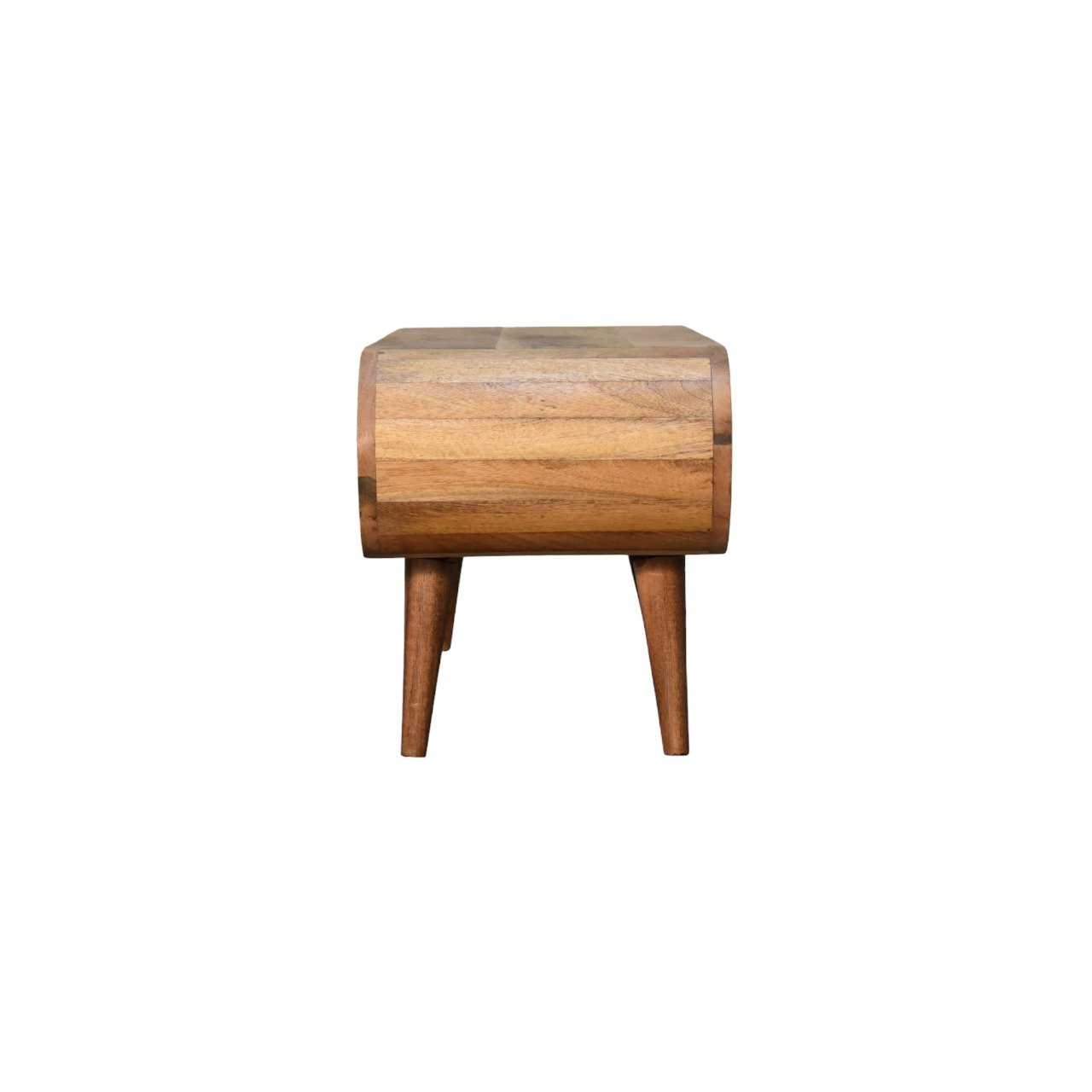 Stolik kawowy z litego drewna mango – dębowy, 90 cm - Image 3