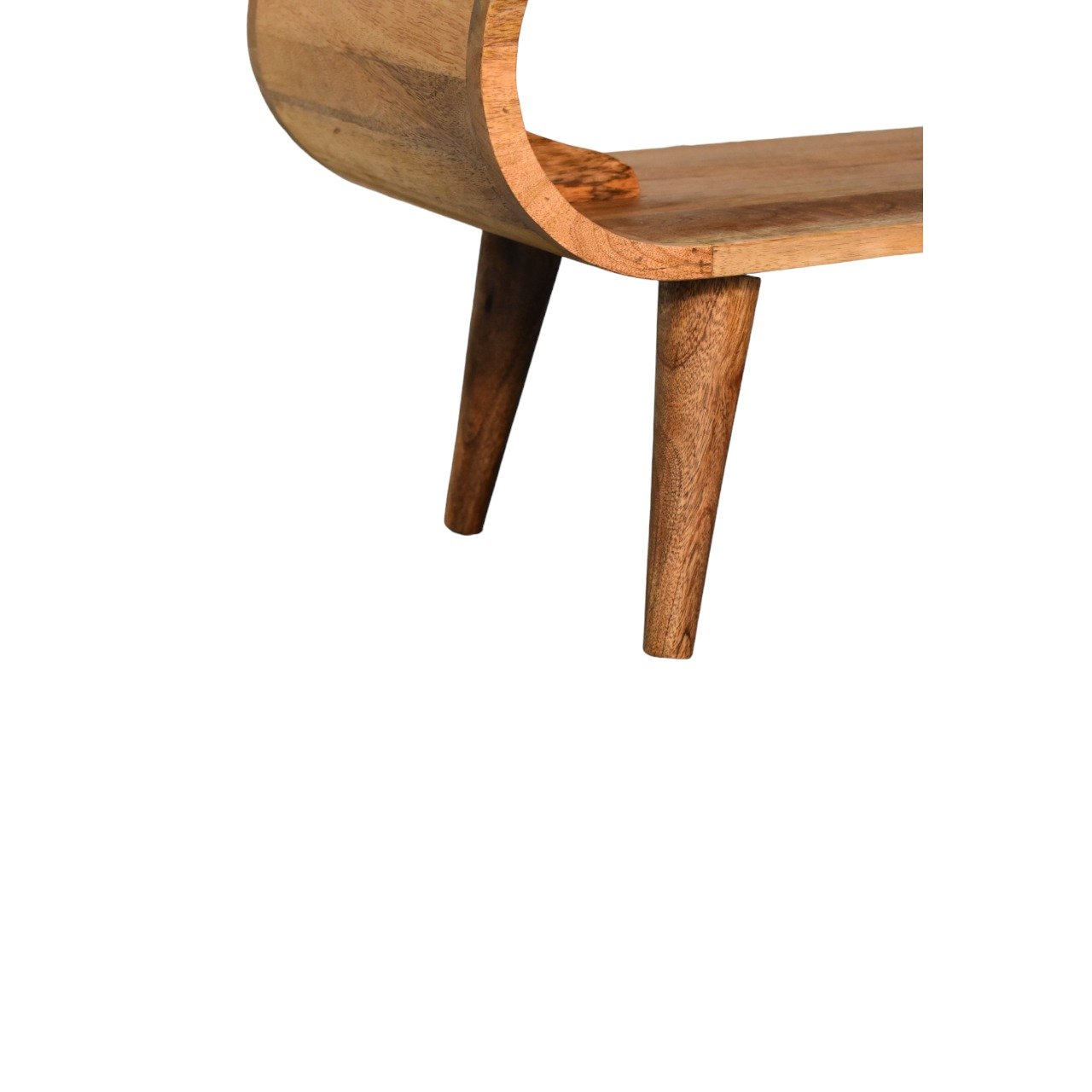Stolik kawowy z litego drewna mango – dębowy, 90 cm - Image 5