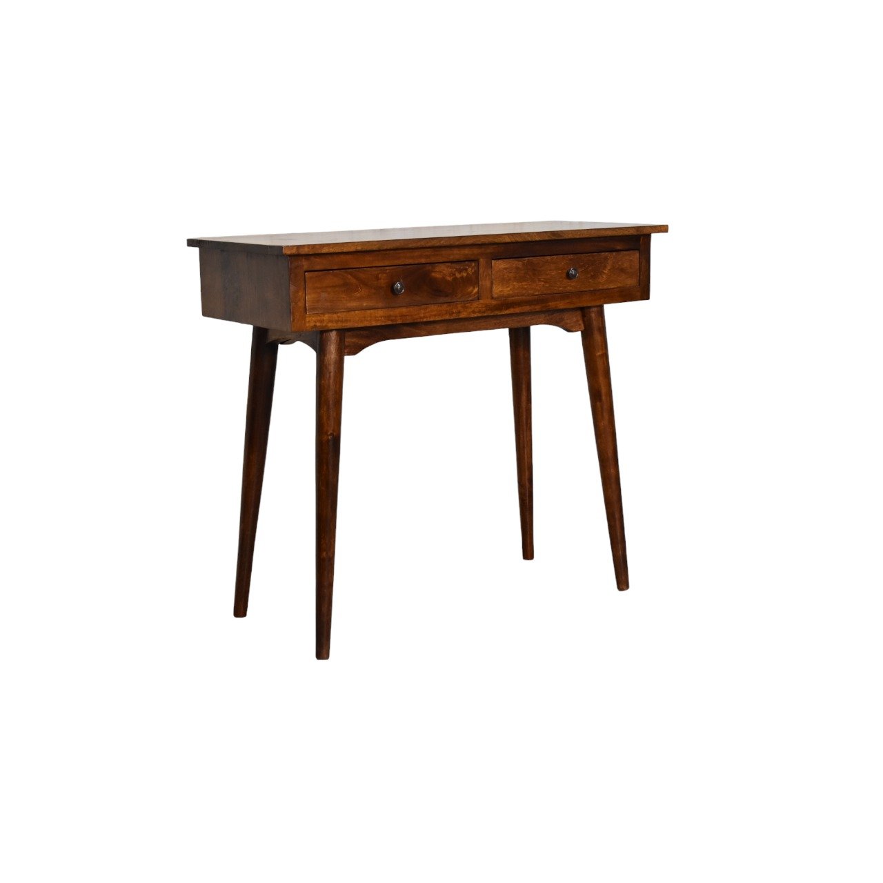 Stół z litego drewna mango – kasztanowy, 90 cm — model IN3625