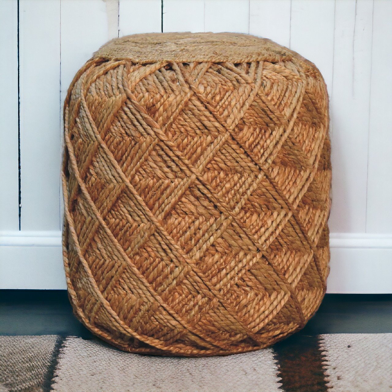 Pufa lub podnóżek Artisan IN3629 – naturalne materiały dobrane przez Artisan, wykończenie naturalne - Image 7