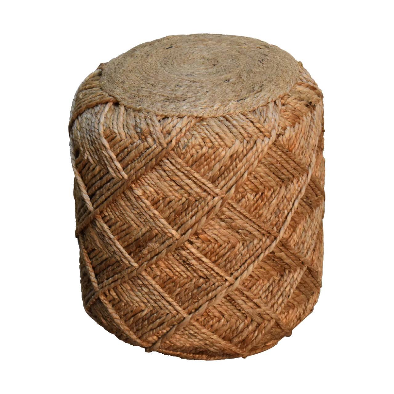 Pufa lub podnóżek Artisan IN3632 – naturalne materiały dobrane przez Artisan, wykończenie naturalne - Image 2