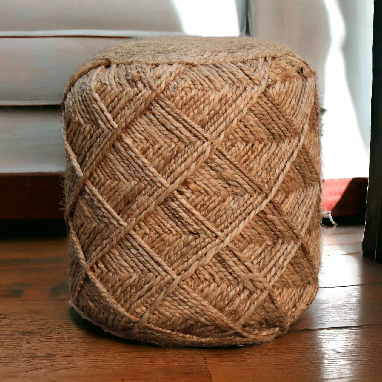 Pufa lub podnóżek Artisan IN3632 – naturalne materiały dobrane przez Artisan, wykończenie naturalne - Image 7