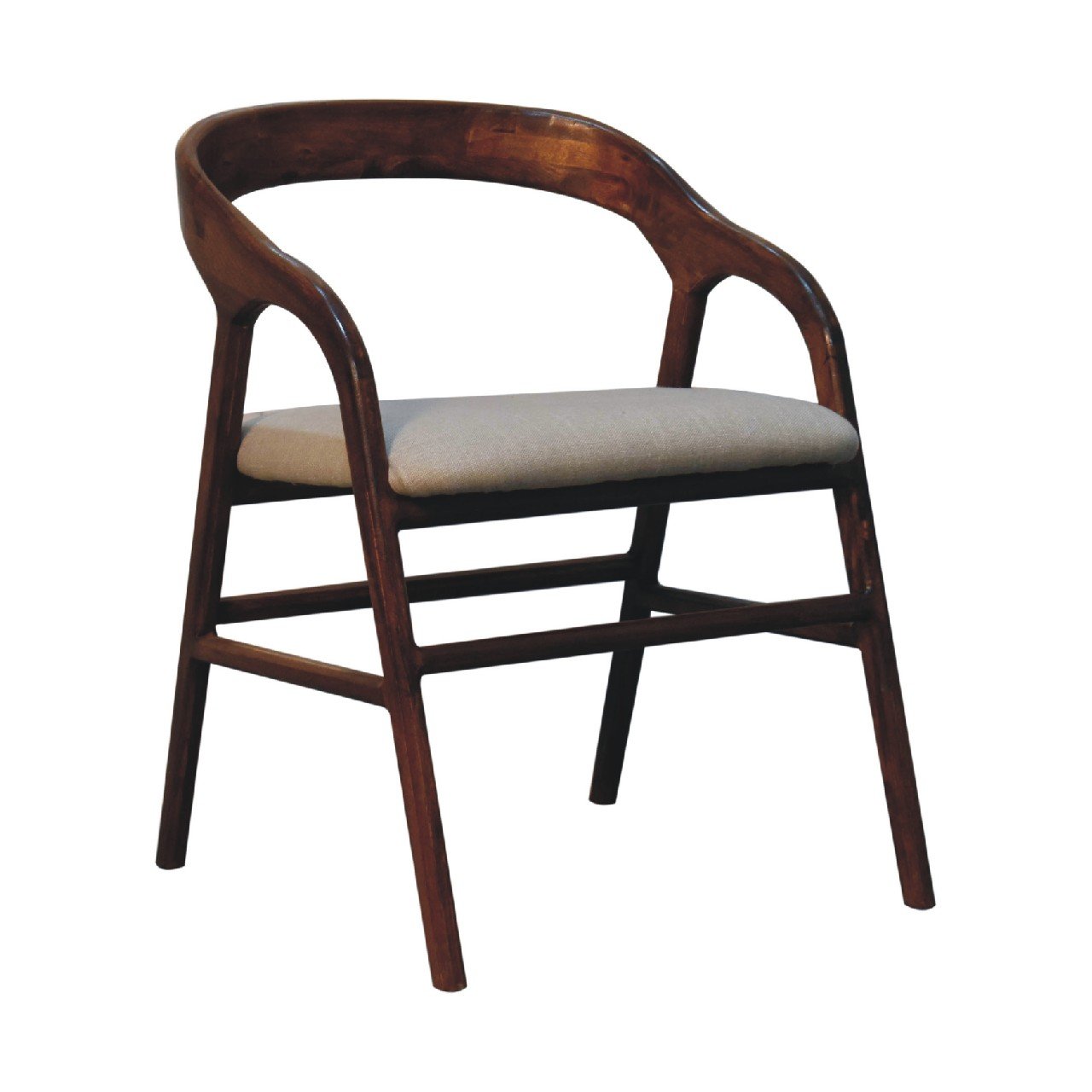 Krzesło z litego drewna mango – kasztanowe, 50 cm