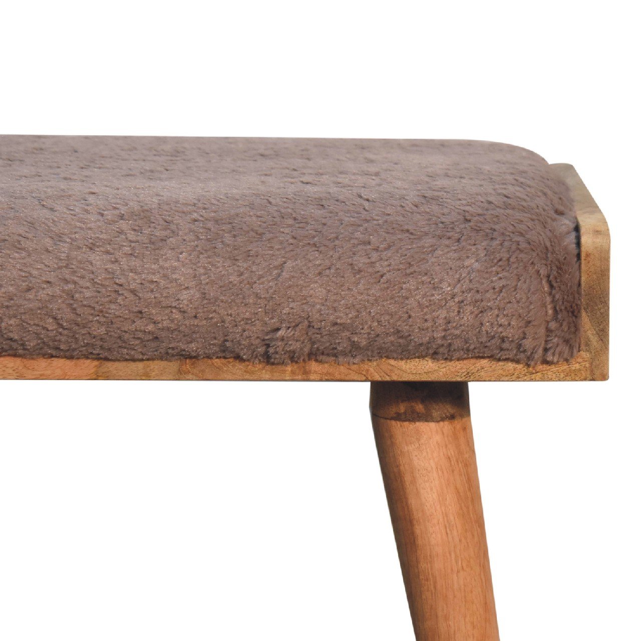 Pufa lub podnóżek Artisan IN3634 – lite drewno mango, wykończenie rzemieślnicze - obrazek 4