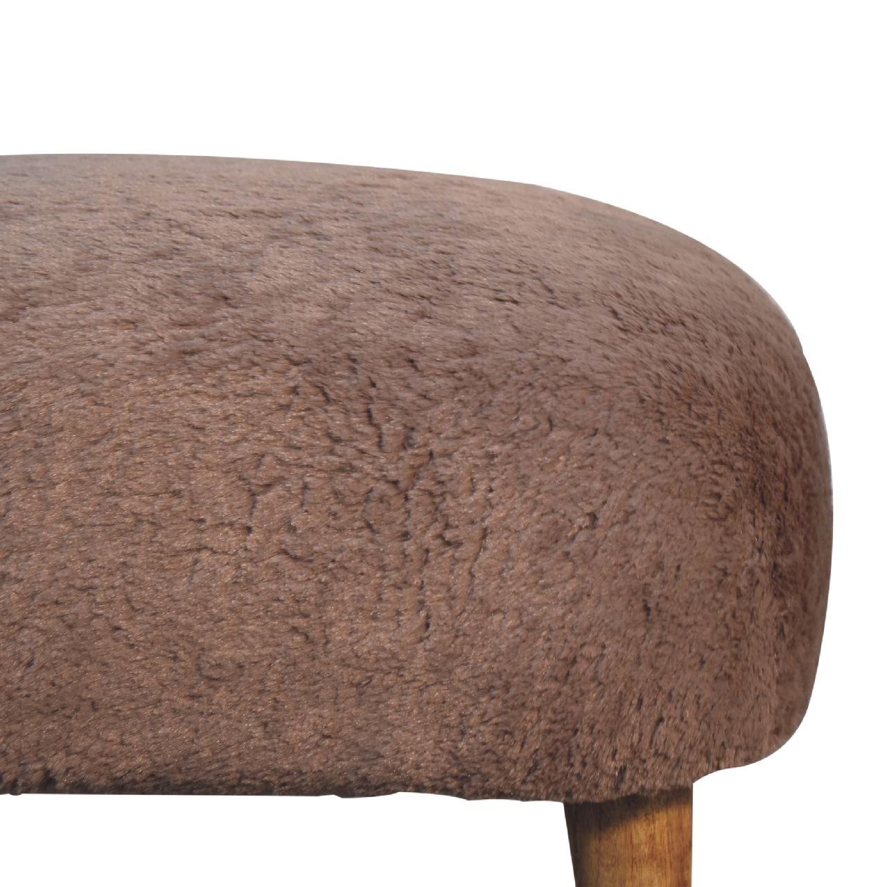 Pufa lub podnóżek Artisan IN3636 – lite drewno mango, wykończenie rzemieślnicze - Image 4