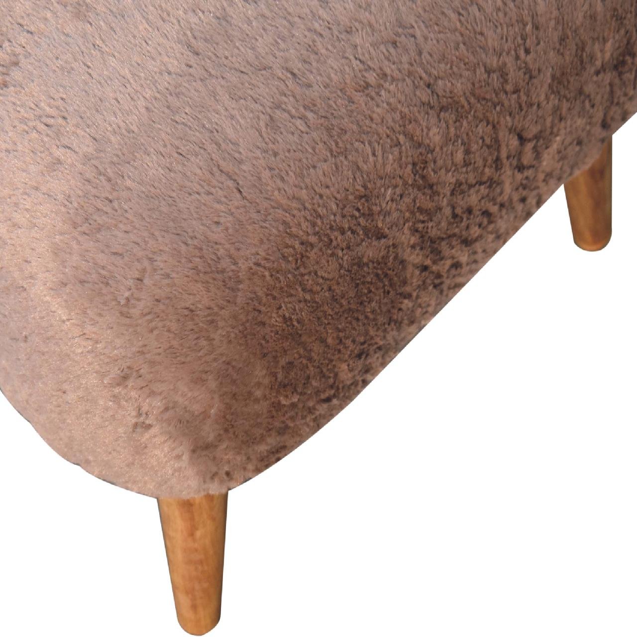 Pufa lub podnóżek Artisan IN3636 – lite drewno mango, wykończenie rzemieślnicze - Image 5