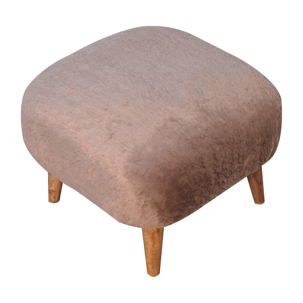 Pufa lub podnóżek Artisan IN3636 – lite drewno mango, wykończenie rzemieślnicze - Image 7