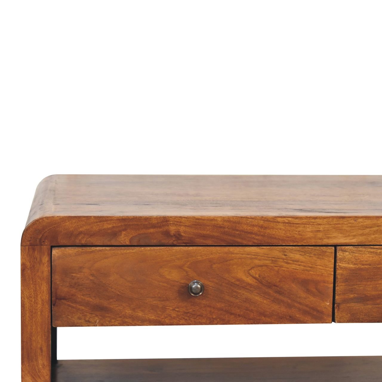 Stolik kawowy z litego drewna mango – kasztanowy, 85 cm — model IN3661 - Image 4