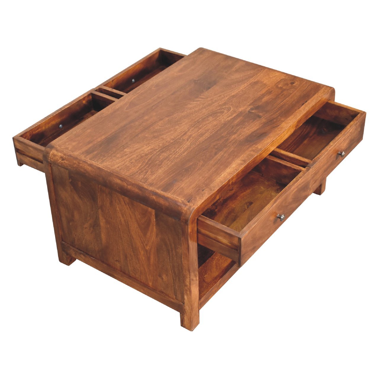 Stolik kawowy z litego drewna mango – kasztanowy, 85 cm — model IN3661 - Image 8