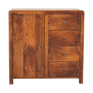 Szafka z litego drewna mango – kasztanowa, 80 cm — model IN3662
