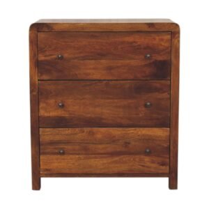 Komoda z litego drewna mango – kasztanowa, 70 cm — model IN3663