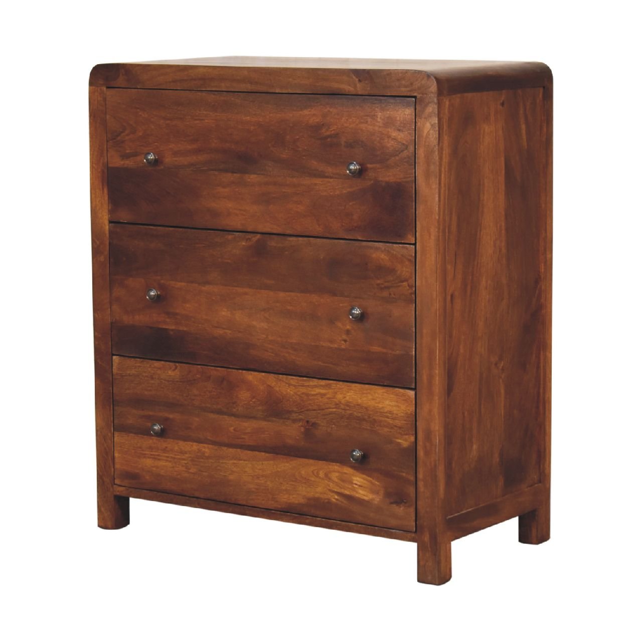Komoda z litego drewna mango – kasztanowa, 70 cm — model IN3663 - obrazek 3