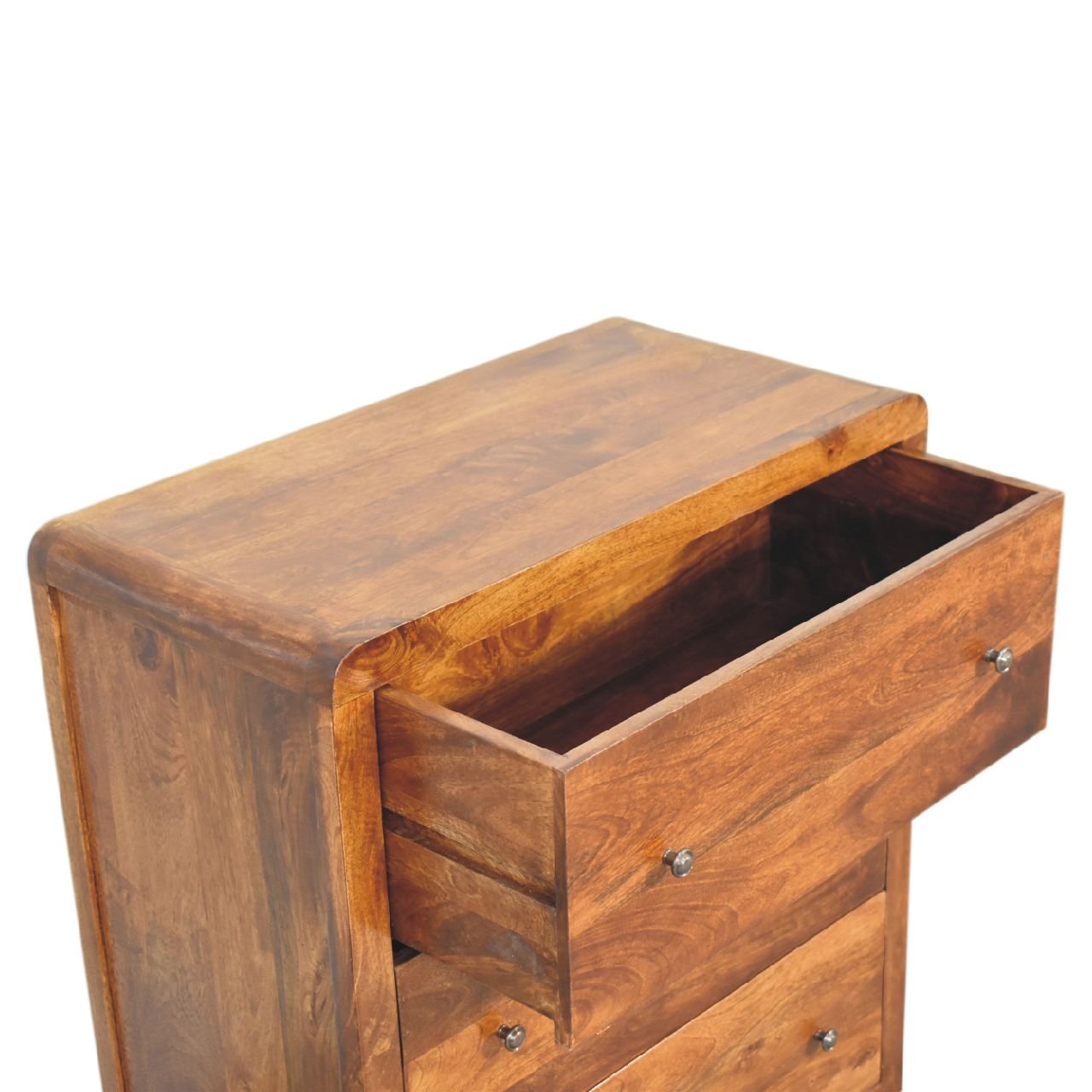 Komoda z litego drewna mango – kasztanowa, 70 cm — model IN3663 - obrazek 6