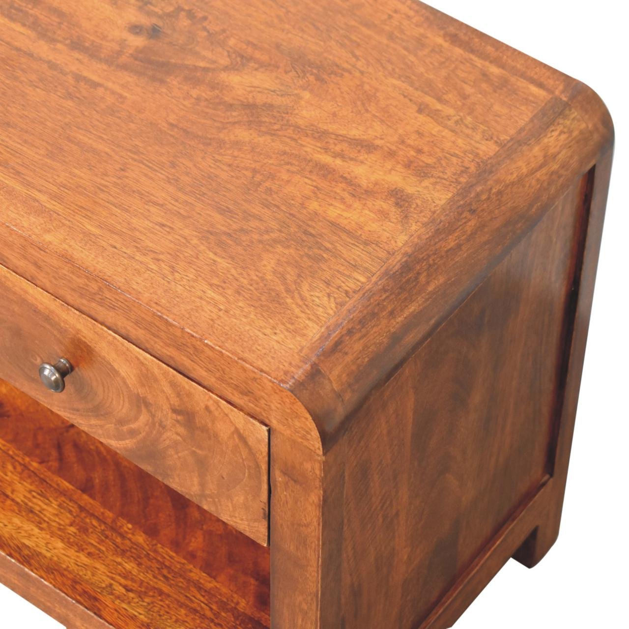 Szafka RTV z litego drewna mango – kasztanowa, 110 cm — model IN3675 - obrazek 6