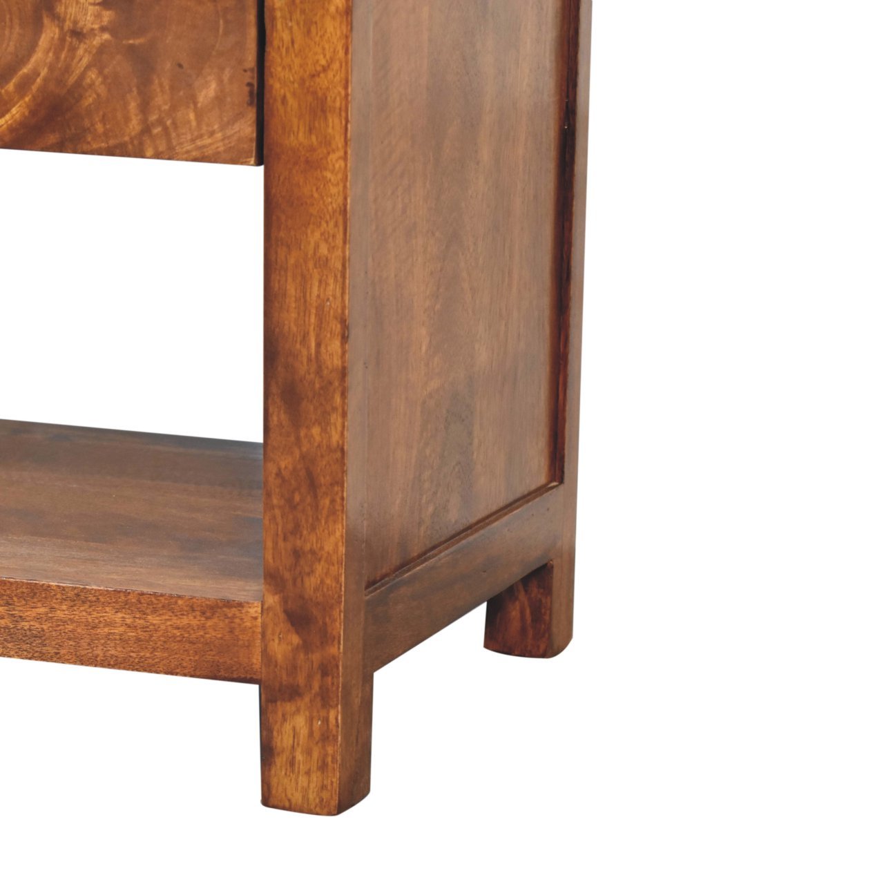 Szafka RTV z litego drewna mango – kasztanowa, 110 cm — model IN3675 - obrazek 7