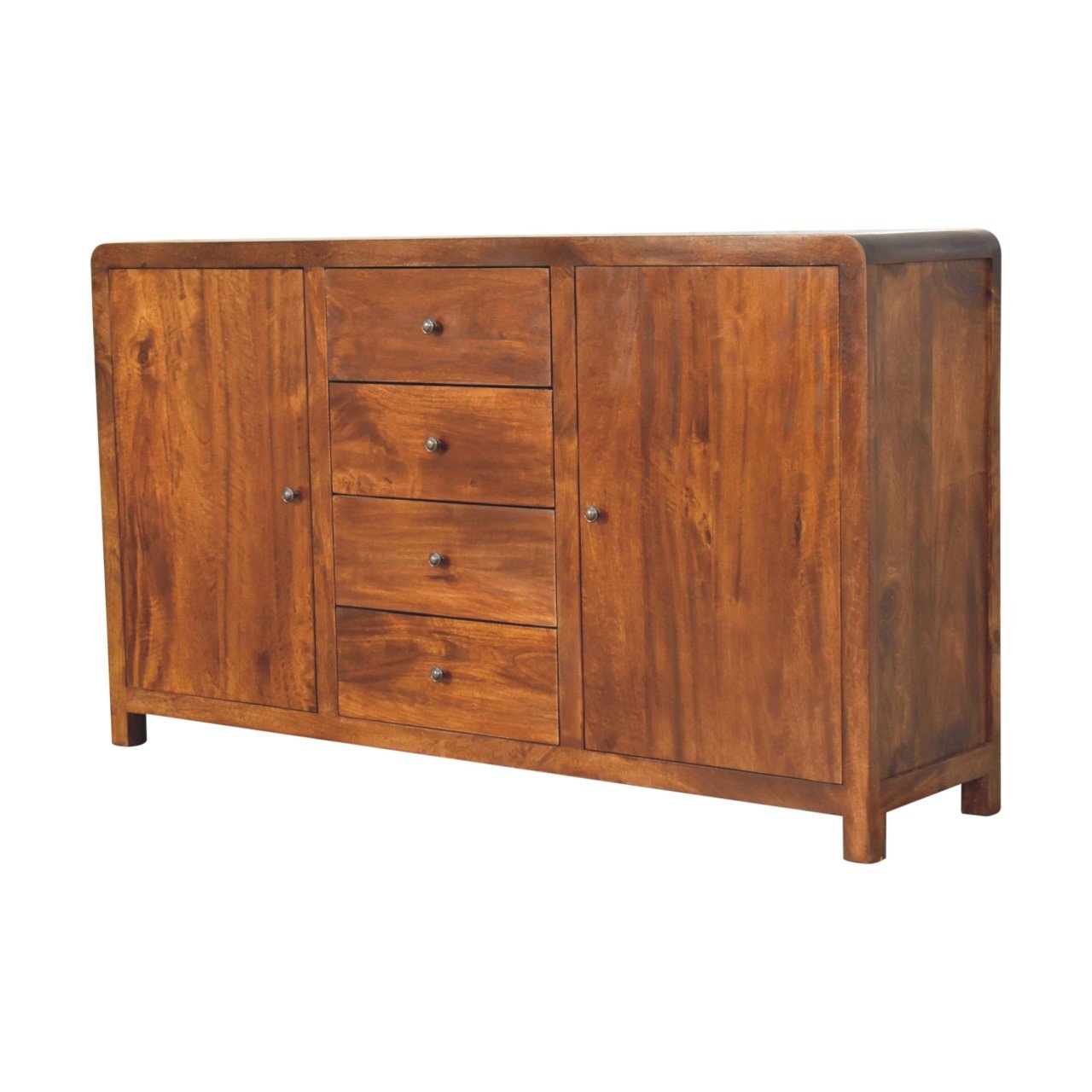 Komoda z litego drewna mango – kasztanowa, 140 cm - obrazek 4