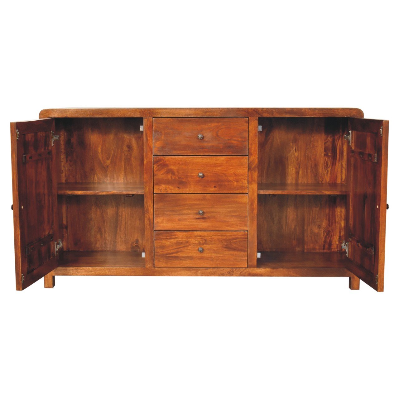 Komoda z litego drewna mango – kasztanowa, 140 cm - obrazek 7