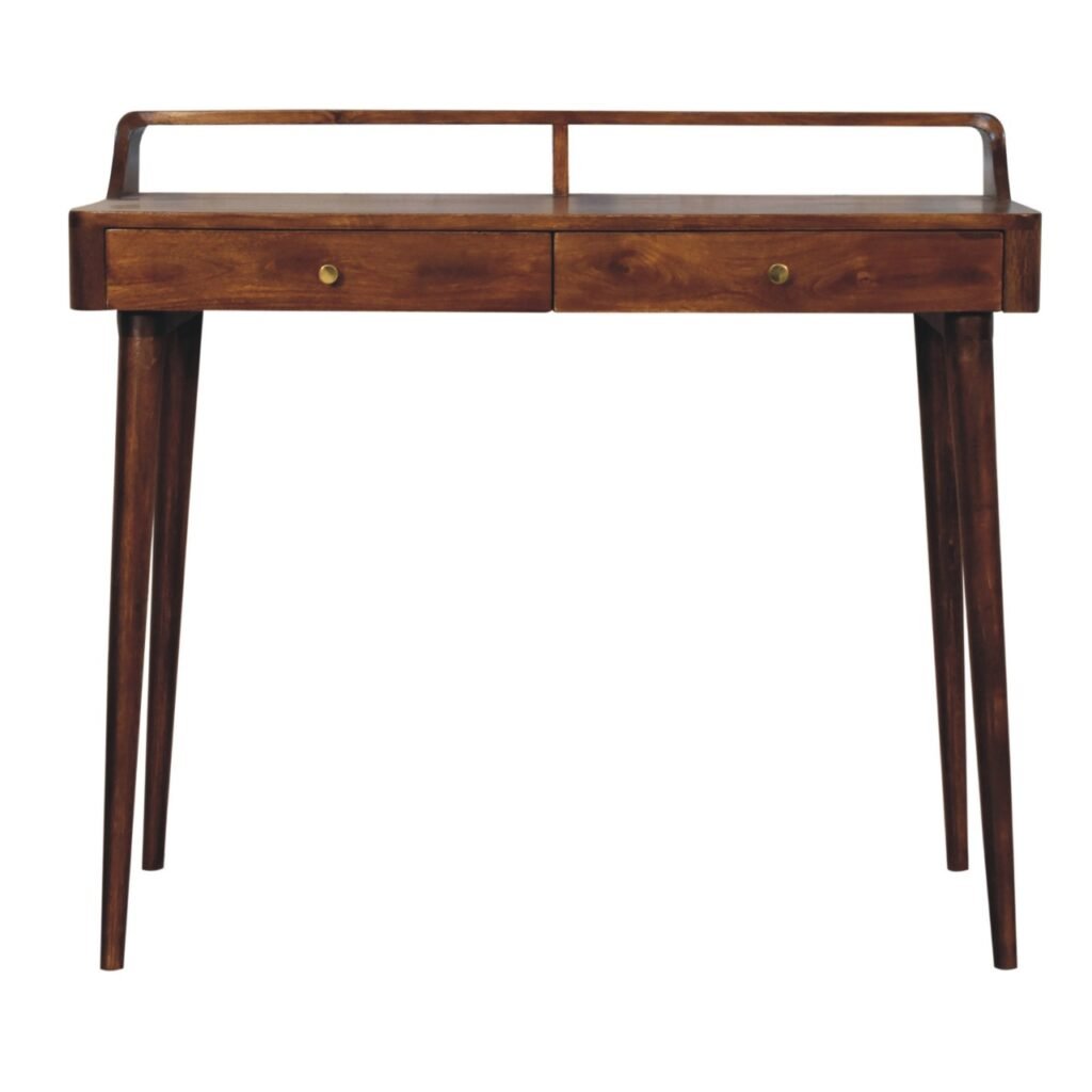 Stół z litego drewna mango – kasztanowy, 100 cm — model IN3691