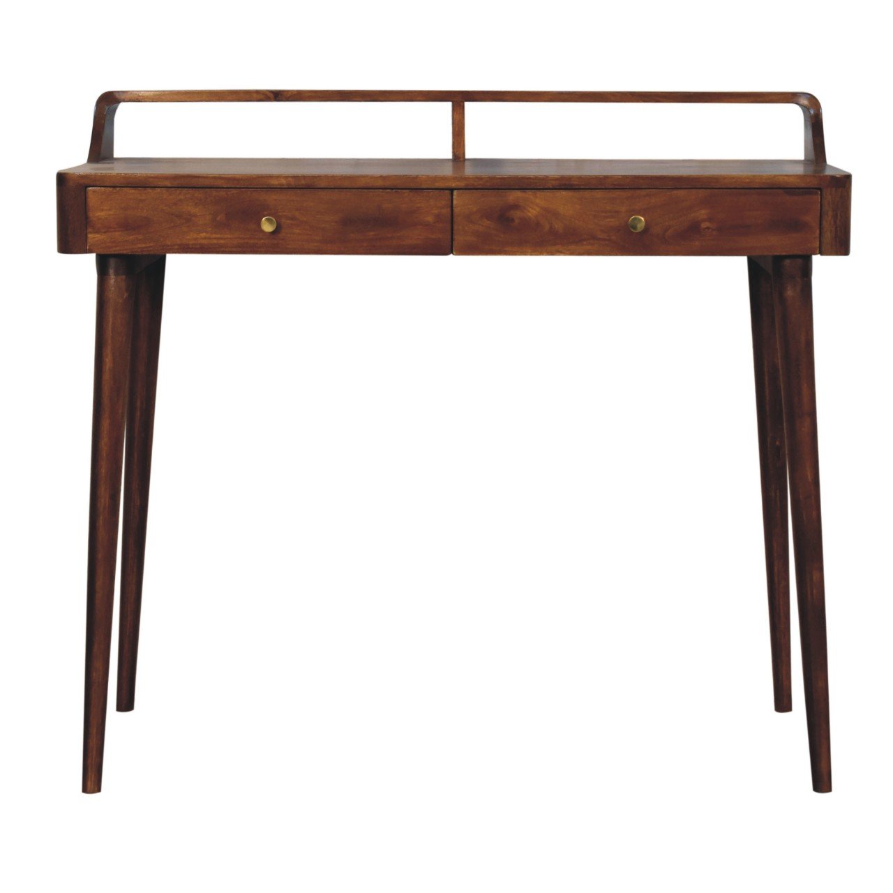 Stół z litego drewna mango – kasztanowy, 100 cm — model IN3691