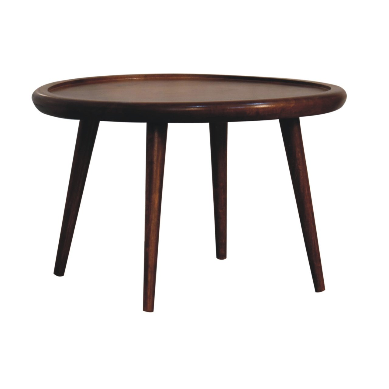 Stolik kawowy z litego drewna mango – kasztanowy, 60 cm - Image 3