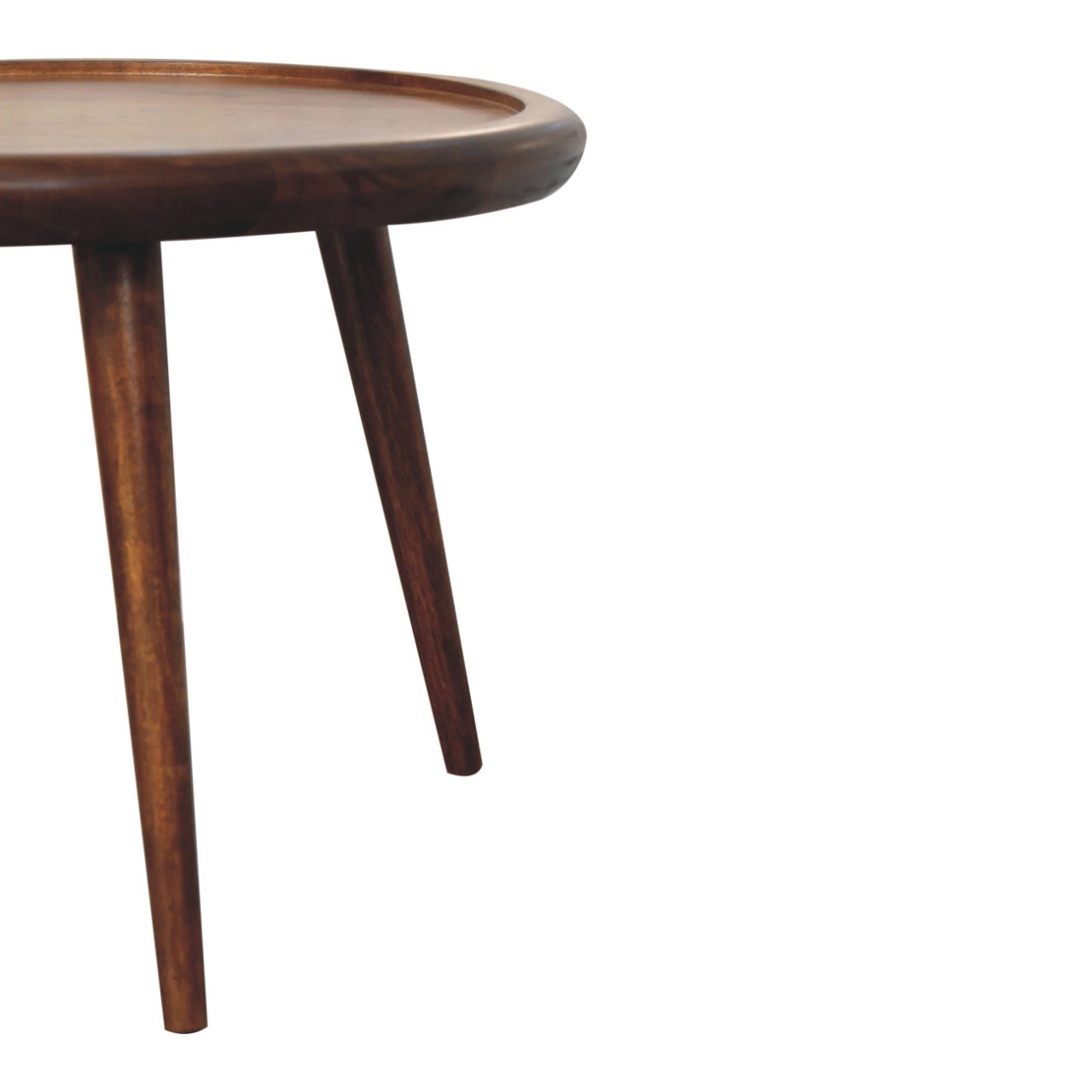 Stolik kawowy z litego drewna mango – kasztanowy, 60 cm - Image 6