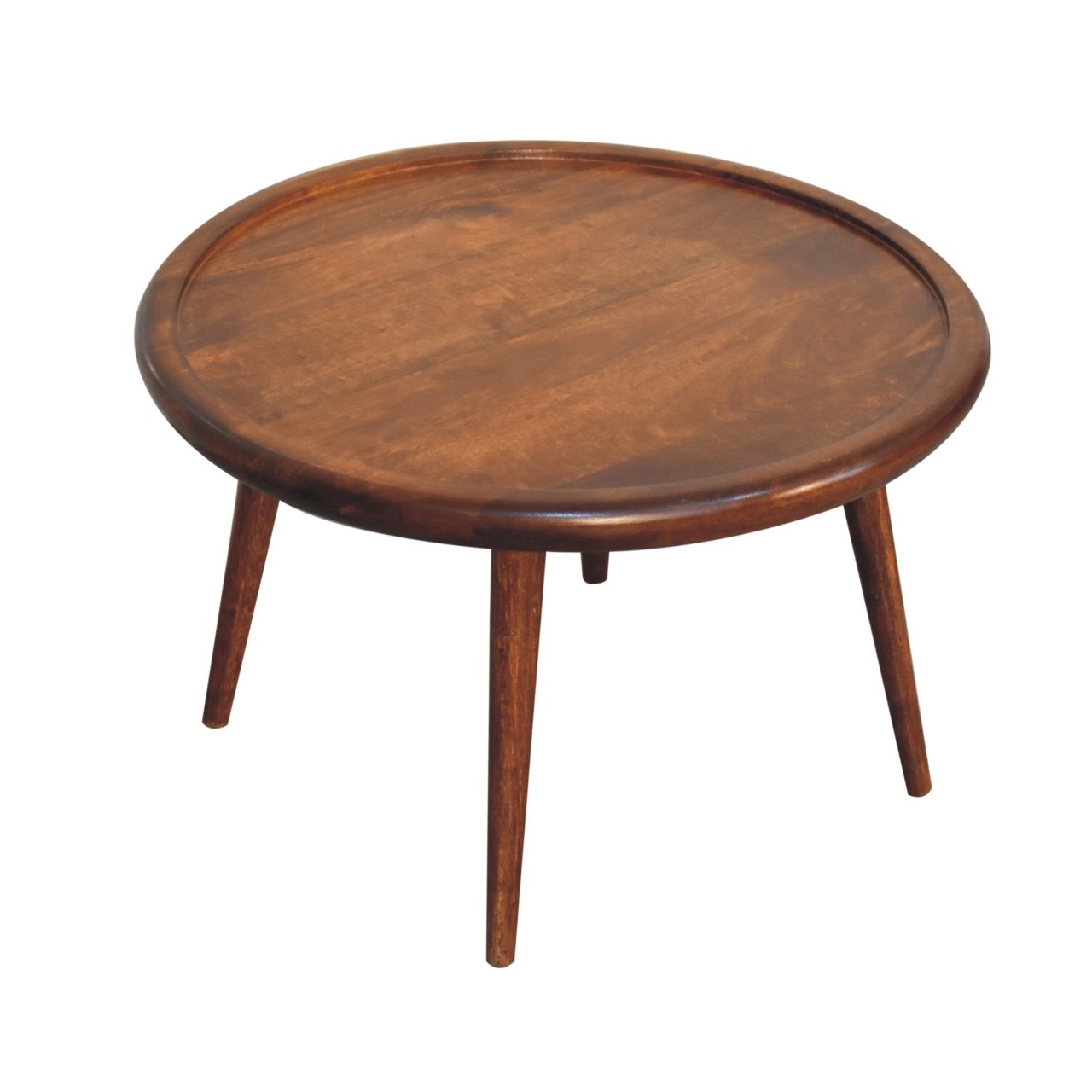 Stolik kawowy z litego drewna mango – kasztanowy, 60 cm - Image 7