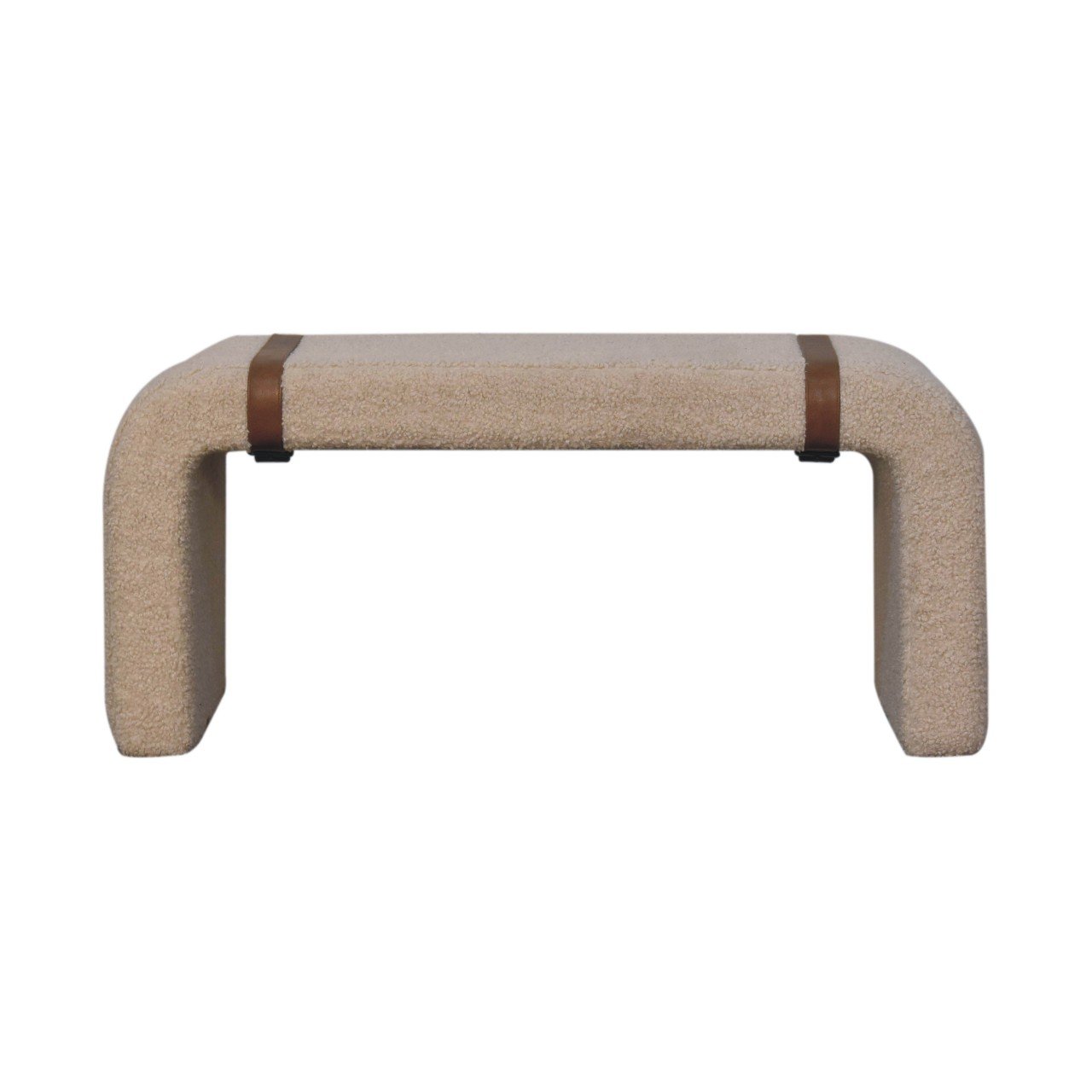 Ławka z drewna i bawełny – naturalna, 94 cm