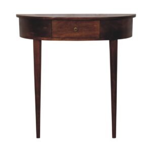Konsola z litego drewna mango – kasztanowa, 80 cm — model IN3698