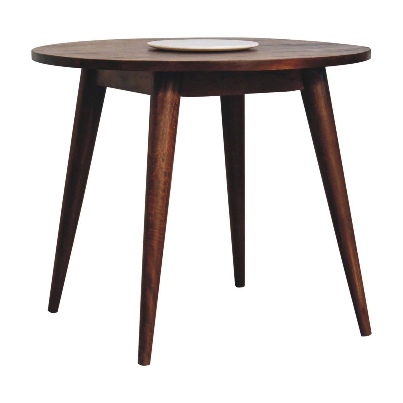 Stolik kawowy z litego drewna mango – kasztanowy, 90 cm — model IN3699 - Image 2