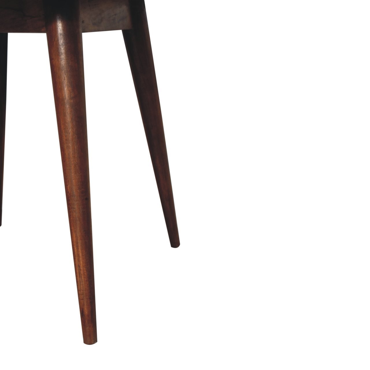 Stolik kawowy z litego drewna mango – kasztanowy, 90 cm — model IN3699 - Image 6