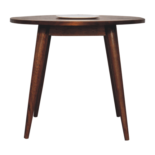 Stolik kawowy z litego drewna mango – kasztanowy, 90 cm — model IN3699 - Image 7