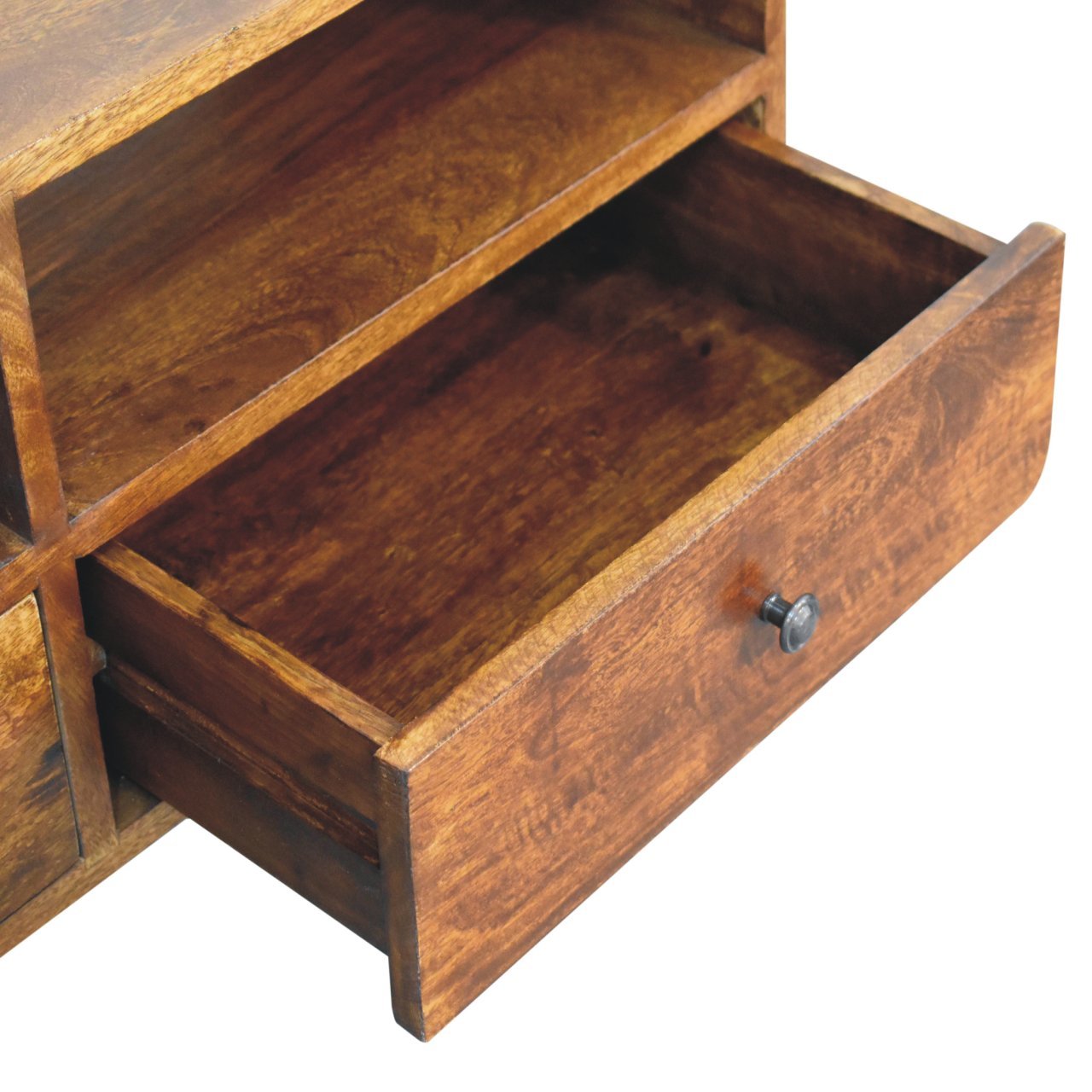 Szafka RTV Artisan IN3701 – lite drewno mango, wykończenie kasztanowe - obrazek 6
