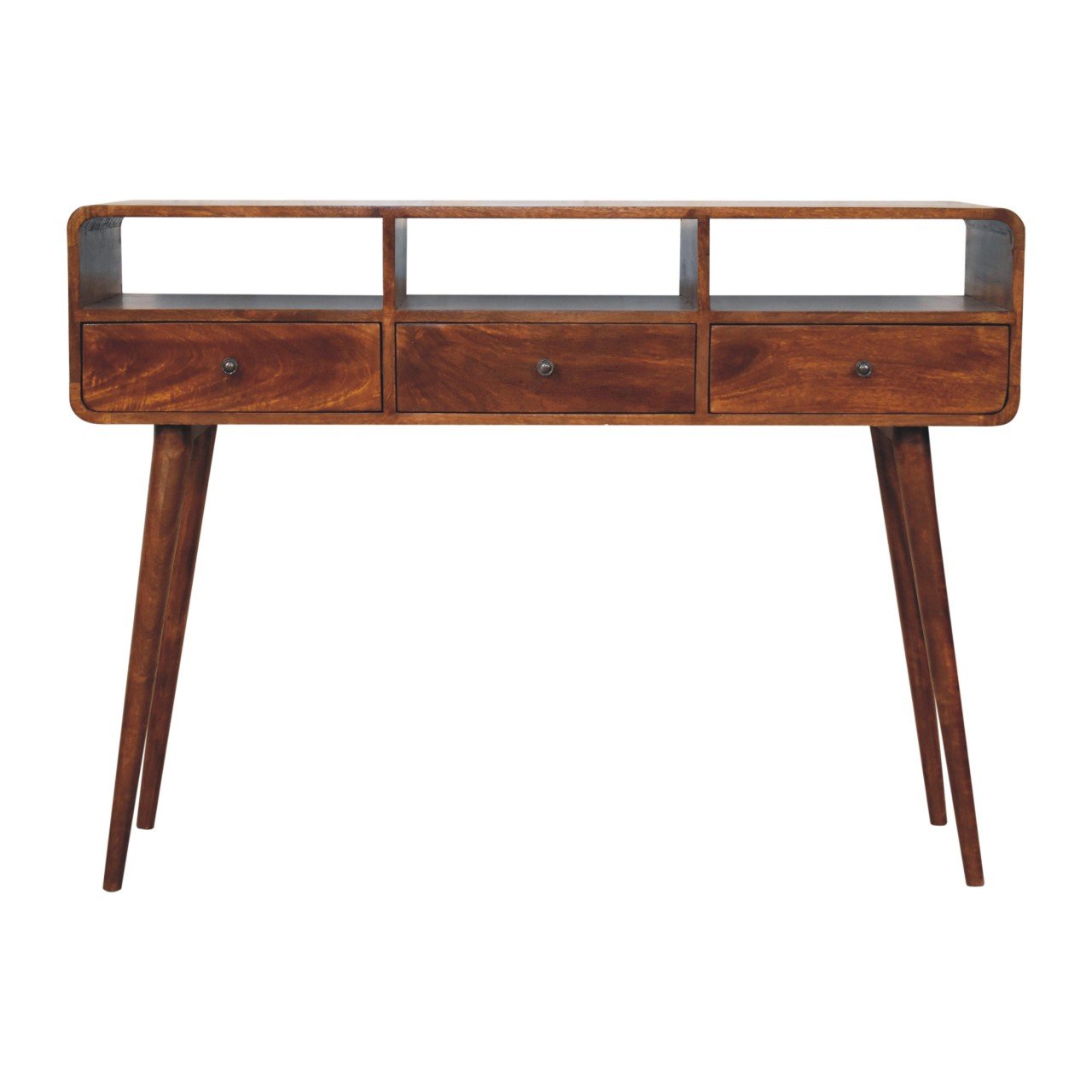 Stół z litego drewna mango – kasztanowy, 130 cm