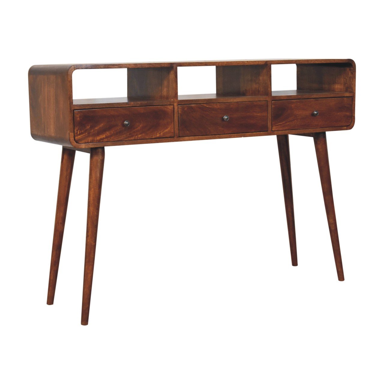 Stół z litego drewna mango – kasztanowy, 130 cm - Image 2