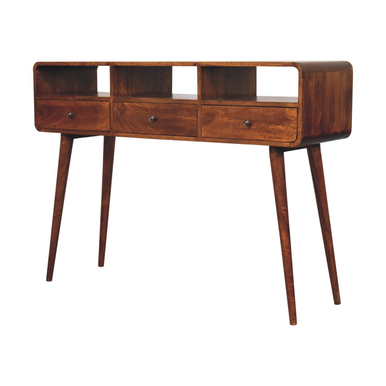 Stół z litego drewna mango – kasztanowy, 130 cm - Image 3