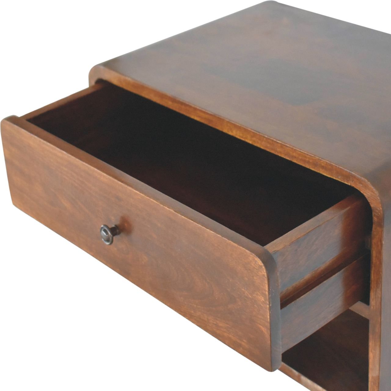 Szafka nocna Artisan IN3707 – lite drewno mango, wykończenie kasztanowe - obrazek 5