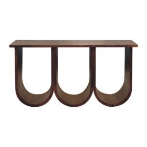 Stolik kawowy Artisan IN3709 – lite drewno mango, wykończenie kasztanowe