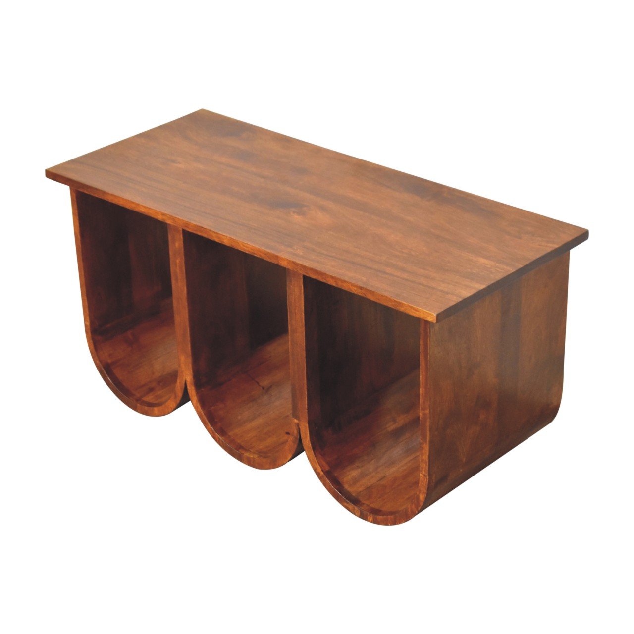 Stolik kawowy Artisan IN3709 – lite drewno mango, wykończenie kasztanowe - obrazek 5