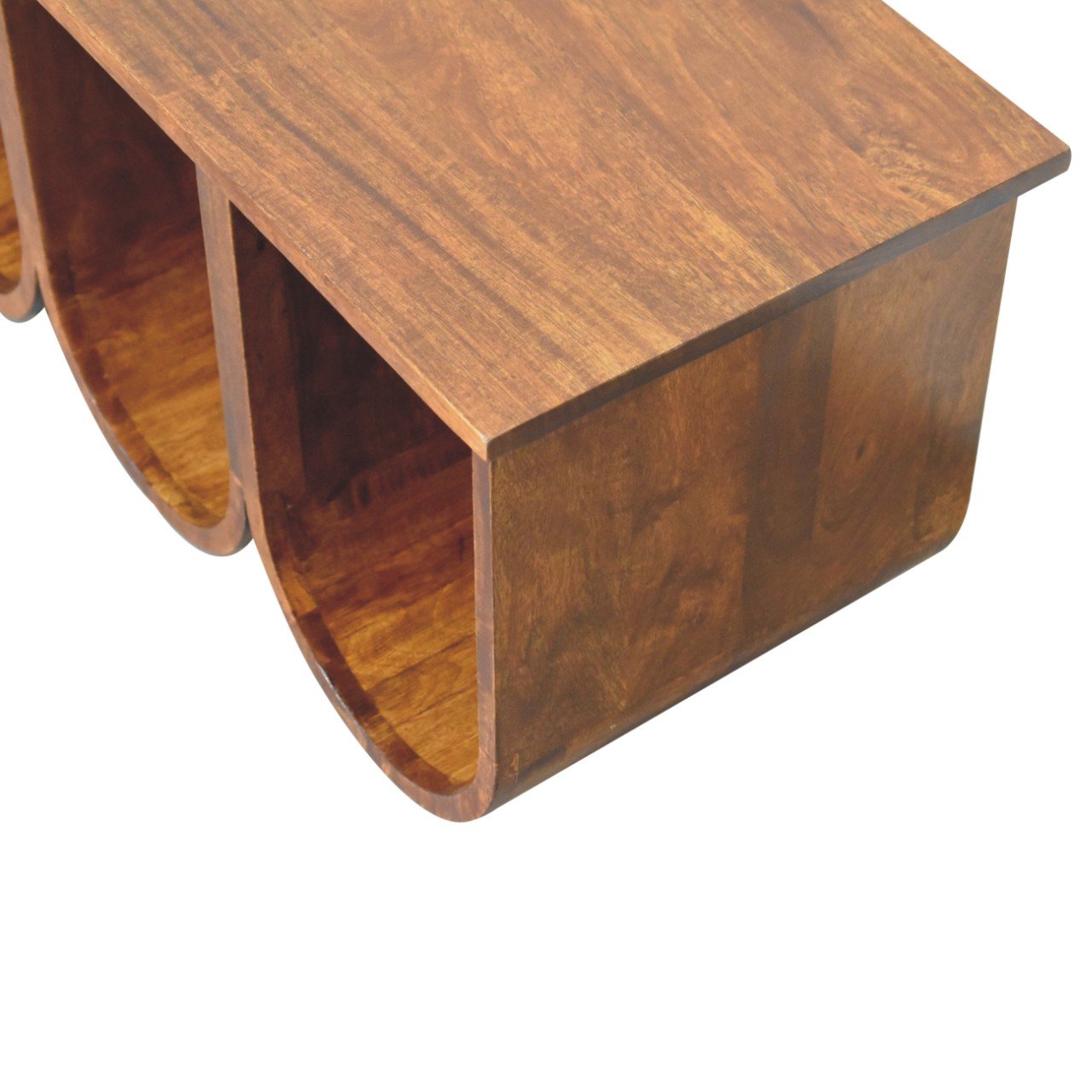 Stolik kawowy Artisan IN3709 – lite drewno mango, wykończenie kasztanowe - obrazek 7
