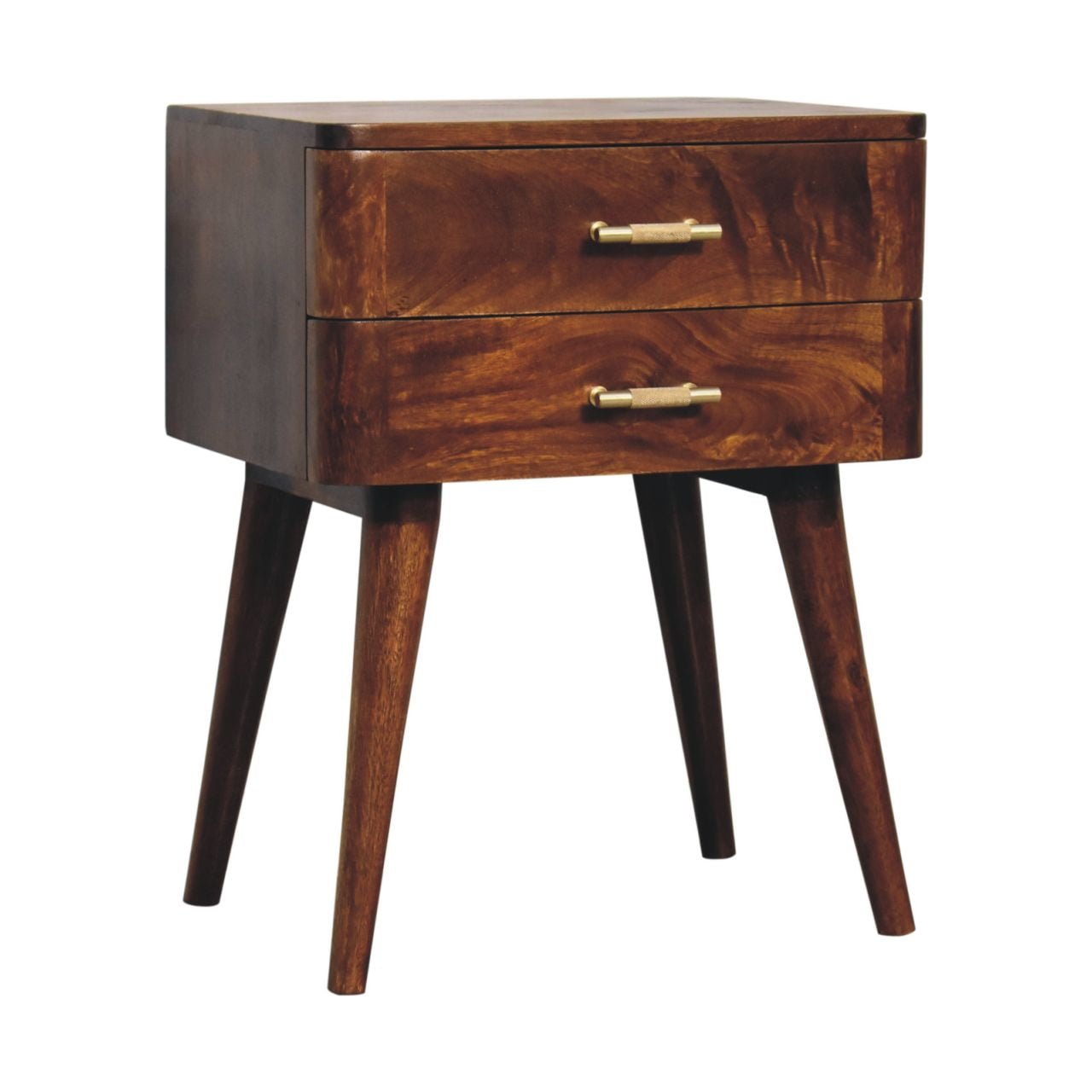 Szafka nocna z litego drewna mango – kasztanowa, 45 cm — model IN3717 - Image 2